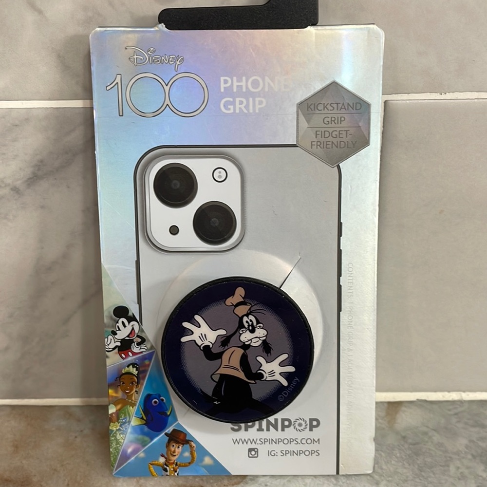 Disney SpinPop Pop Grip Goofy Mickey 100th Anniversary Kickstand Fidgit NEW